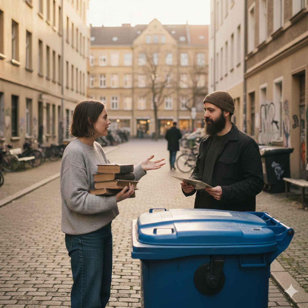 Blauetonne - Buch-Spende Blaue Tone keine Bücher weg werfen