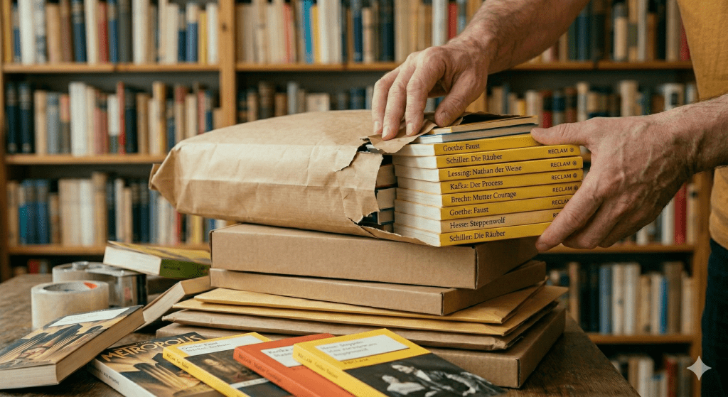 Buchspende im Antiquariat Central W33 Leipzig ankommen