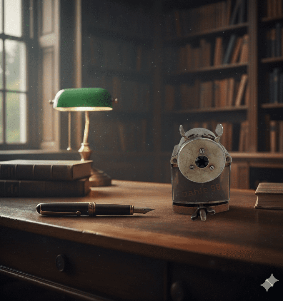 Schreibzeug mit Spitzmaschine