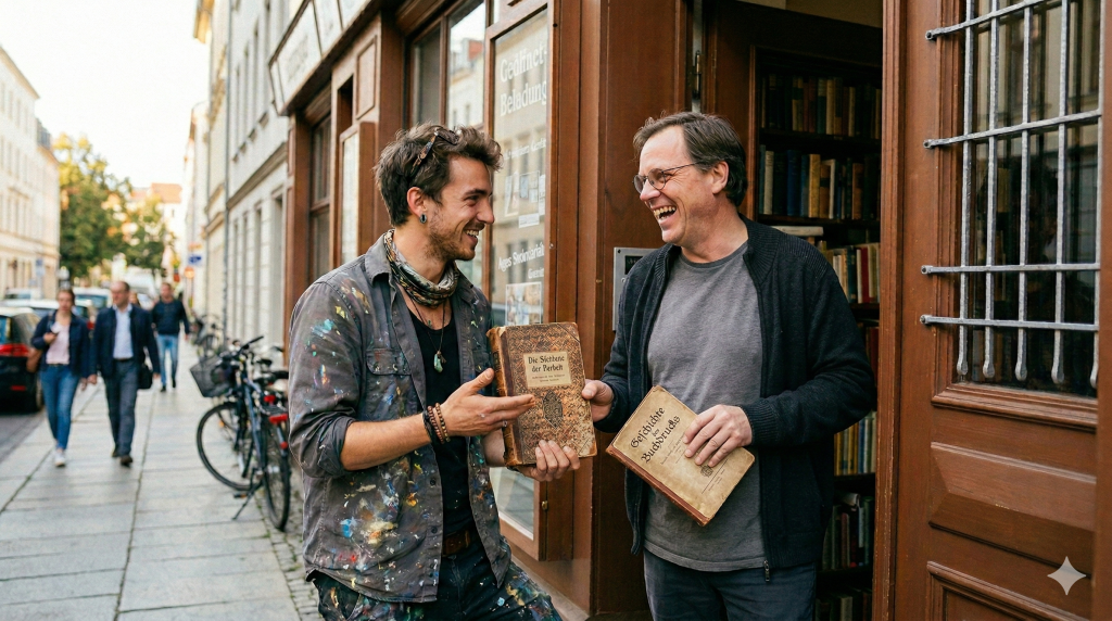 Buchabgabe im Antiquariat