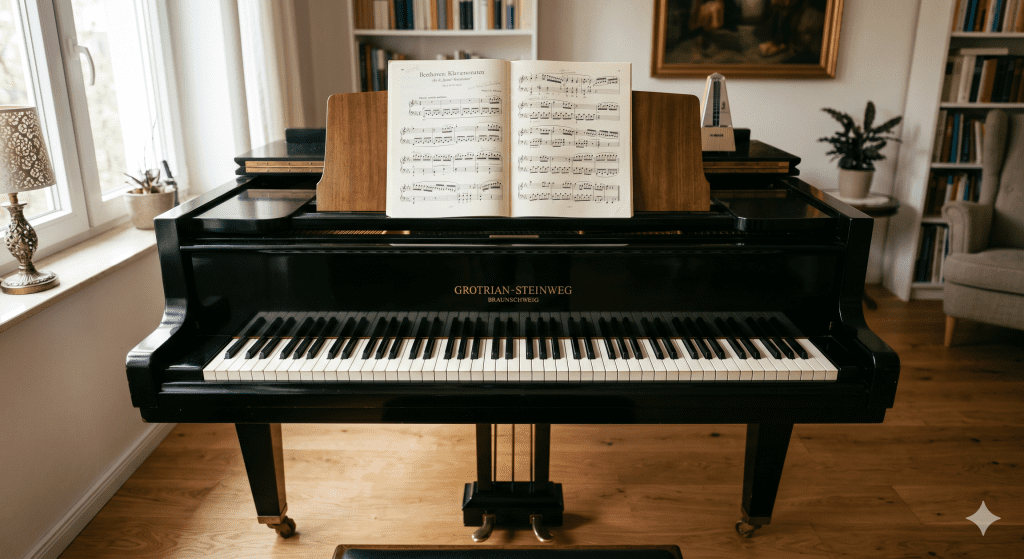 Notenblätter mit Klavier