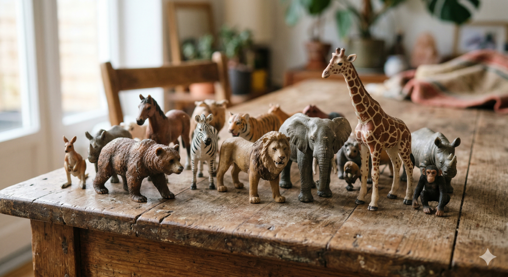 Schleich08 - Buch-Spende Schleich Tonie Figuren Kiste Verpackung Pferd Elefant