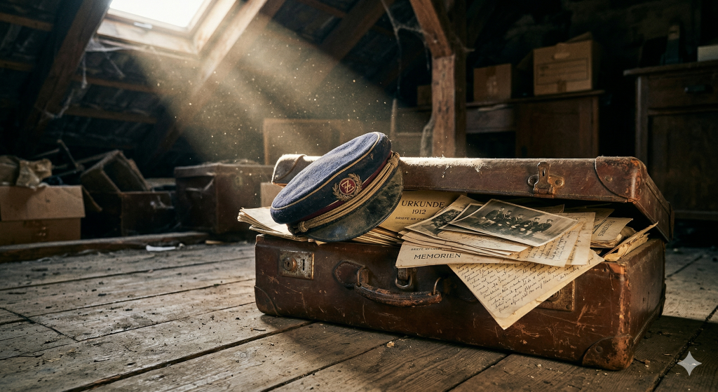 Studentica03 - Buch-Spende Studentica Siegel Papier Studentika zirkel Band Diplom Bücher Dachbodenfund Truhe